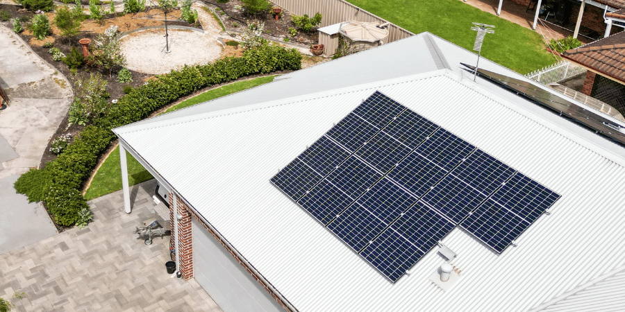 Rooftop solar panels facing north