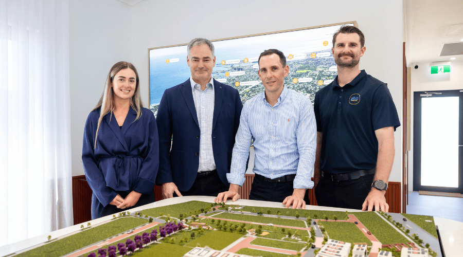 Stockland and Plico representatives at the Stockland Nara display centre