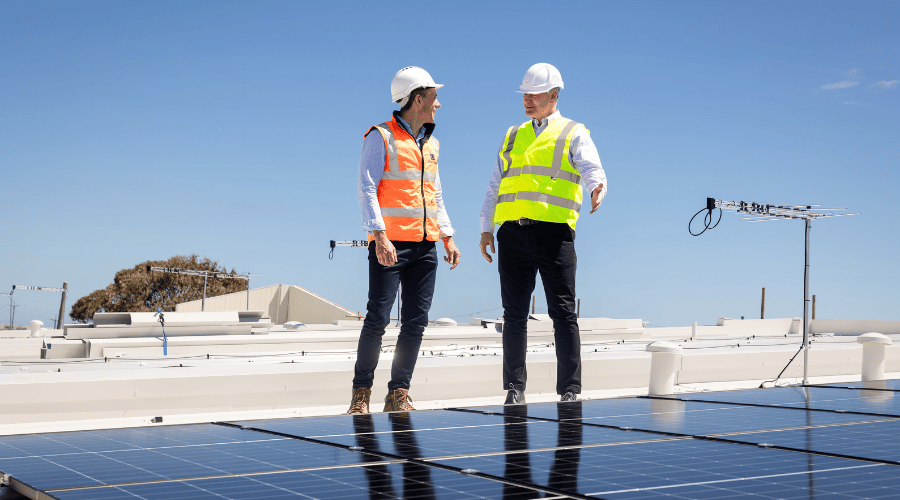 Stockland's Thomas Hayes with Plico CEO Robbie Campbell