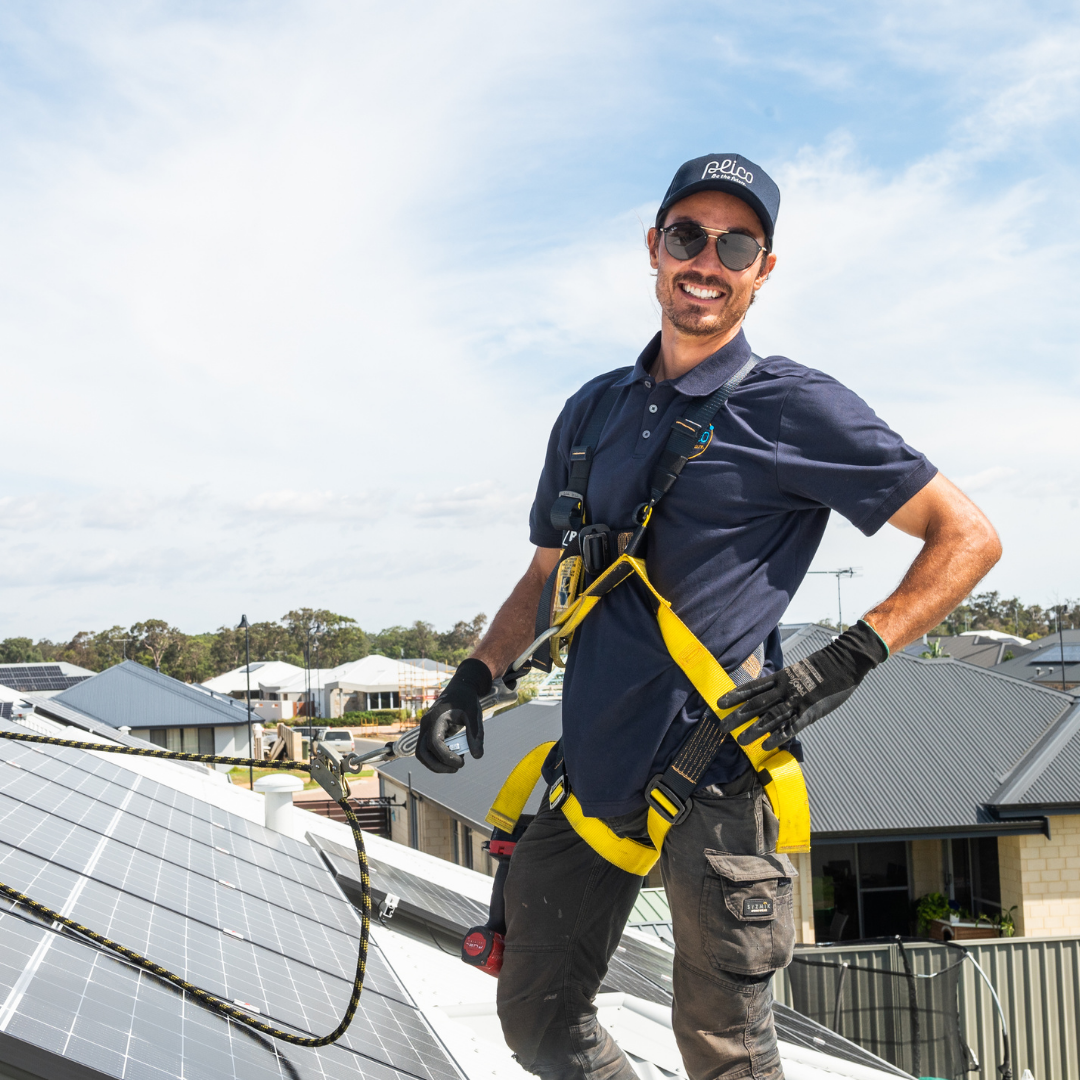 Plico installer on roof