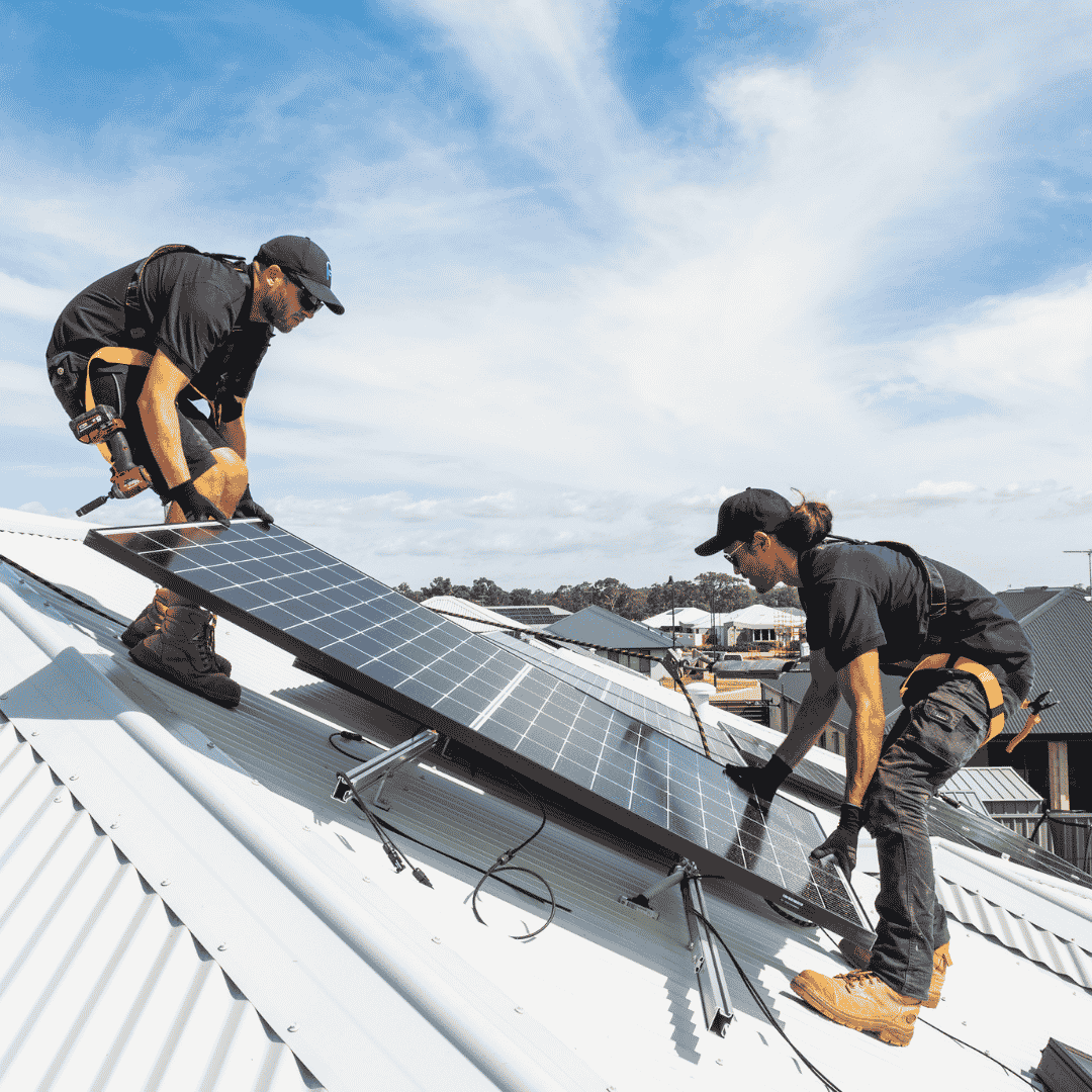 Solar Panels Section Installers on roof