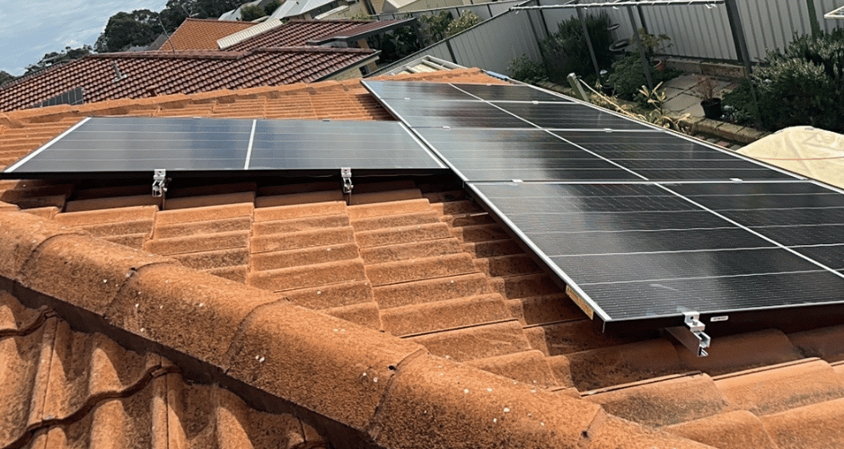 Solar panels on tile roof Success WA